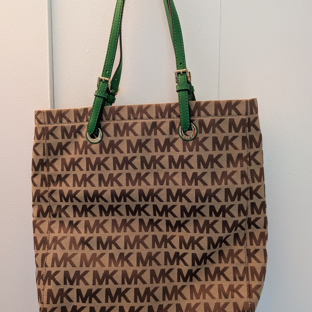 Michael Kors Brown and Green Tote Bag - Picture 1 of 5